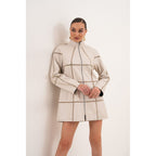 Vinci The Prado Reversible Cream  Leather Women Jacket