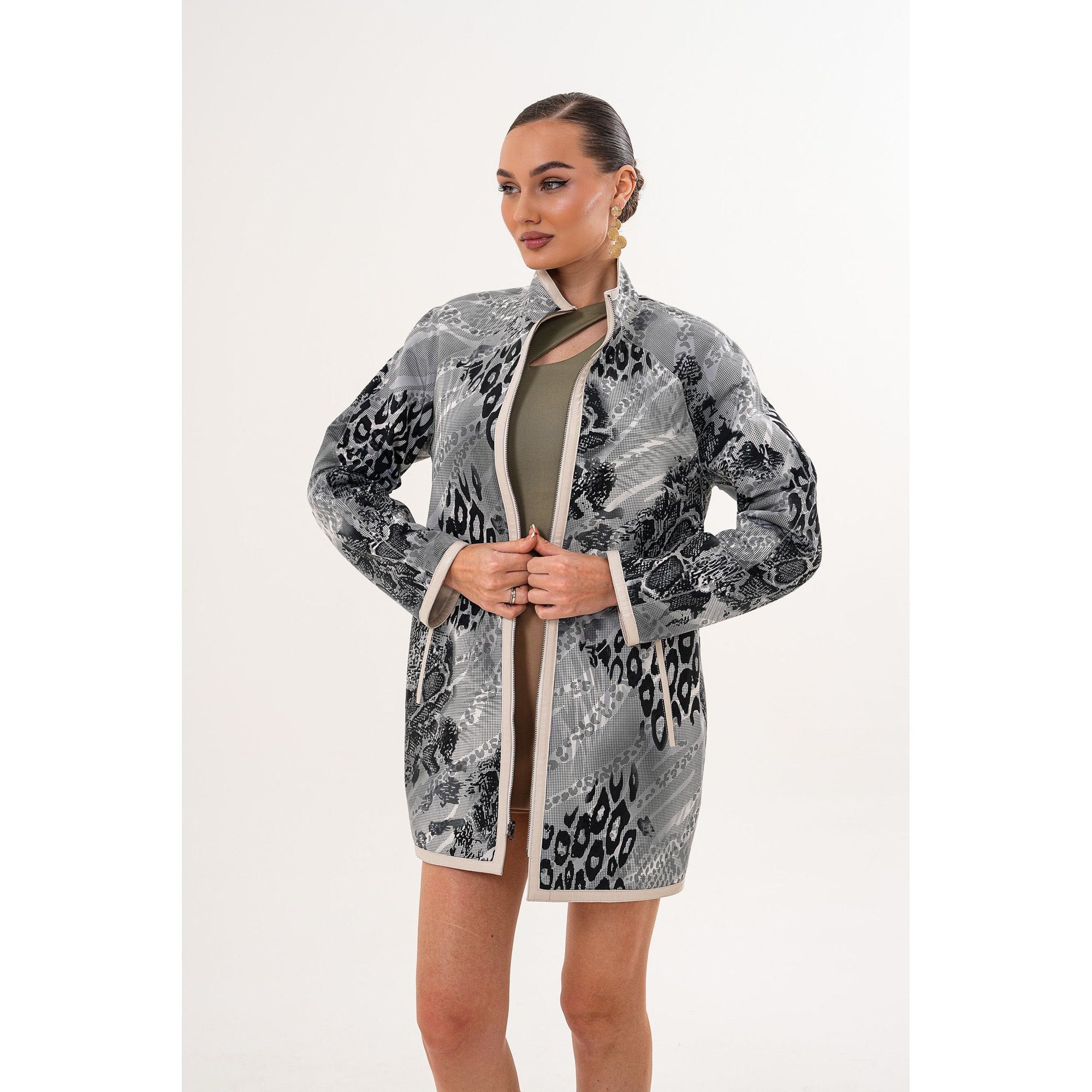 Vinci The Prado Reversible Cream  Leather Women Jacket