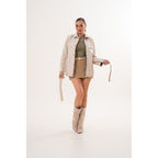 The Eira Cream Leather Women Jacket