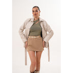 The Eira Cream Leather Women Jacket