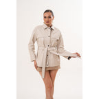 The Eira Cream Leather Women Jacket