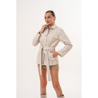 The Eira Cream Leather Women Jacket