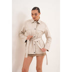 The Eira Cream Leather Women Jacket