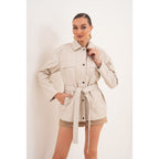 The Eira Cream Leather Women Jacket