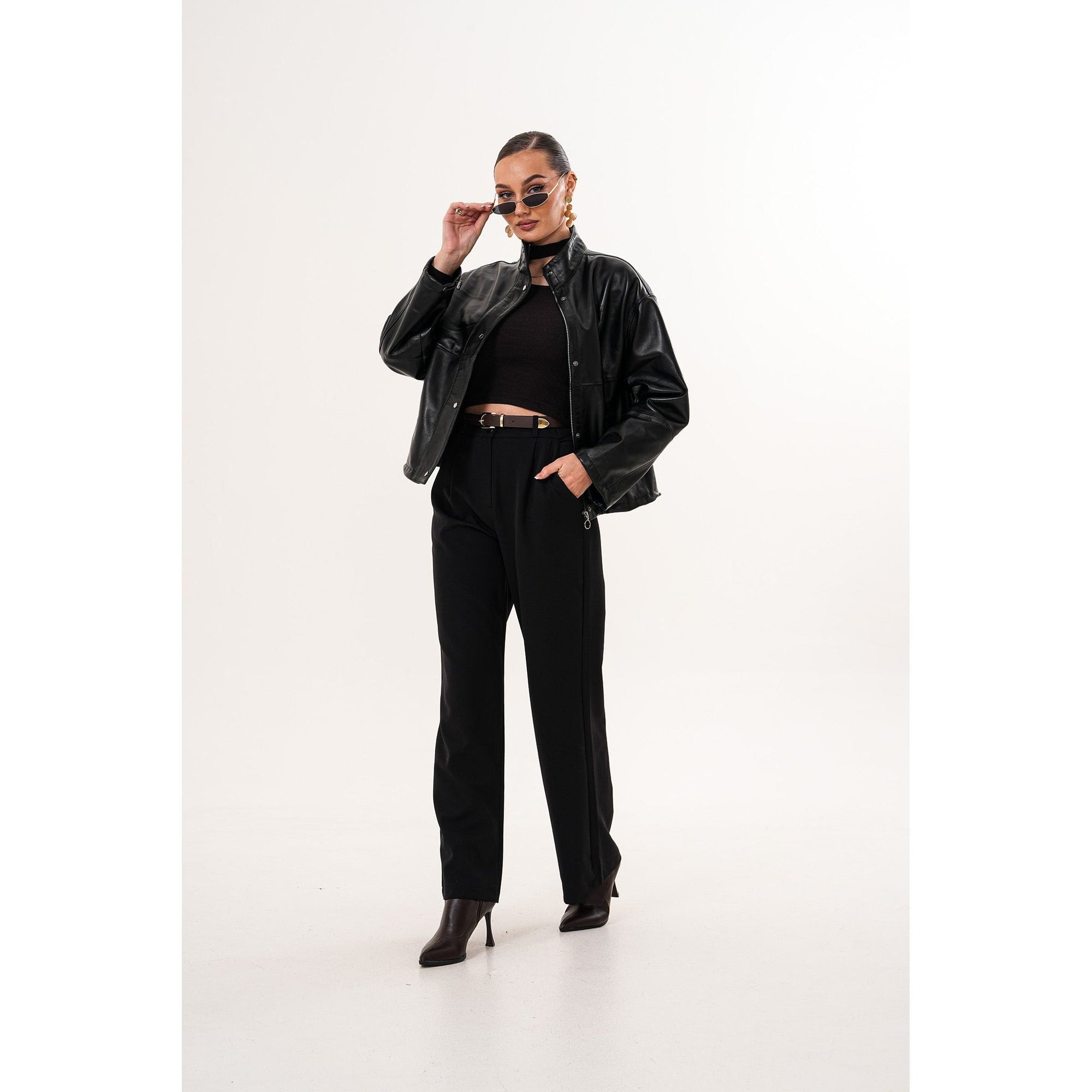 Vinci The Vesper Black Leather Women Jacket