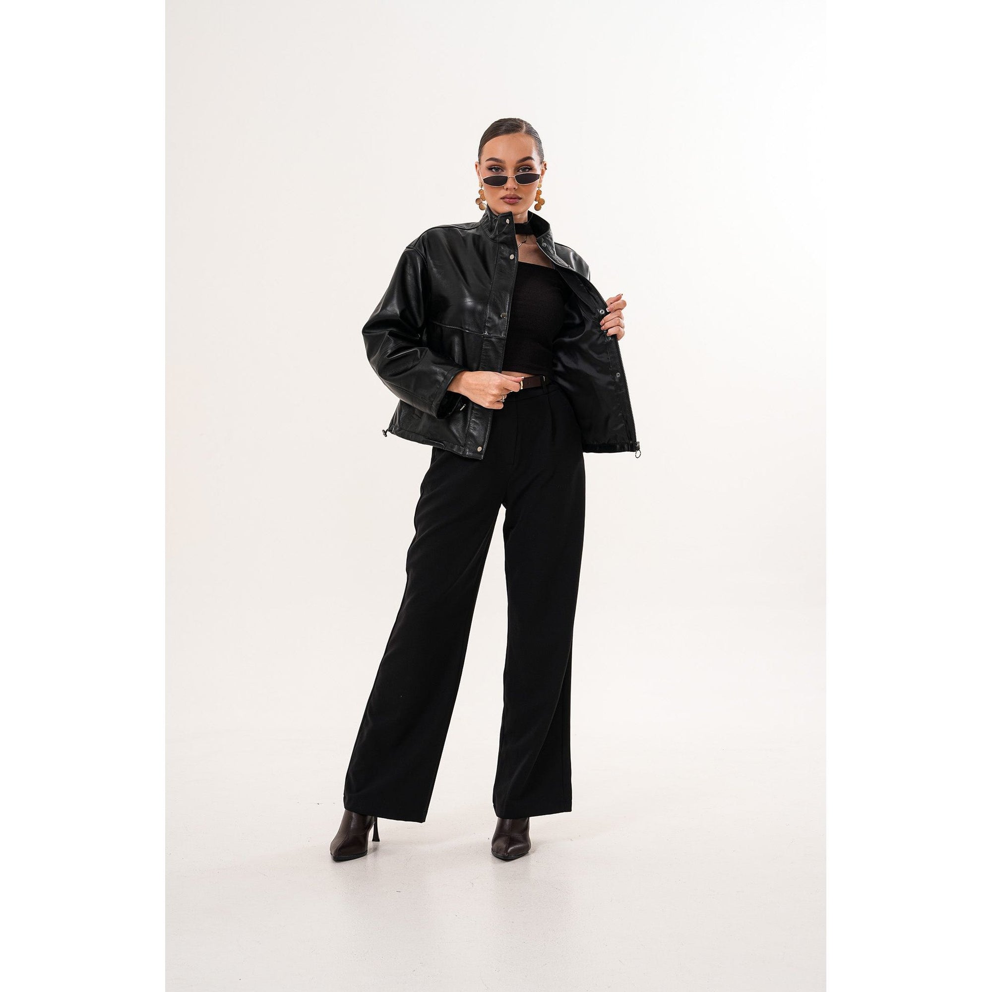 Vinci The Vesper Black Leather Women Jacket