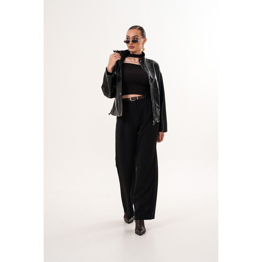 Vinci The Vesper Black Leather Women Jacket