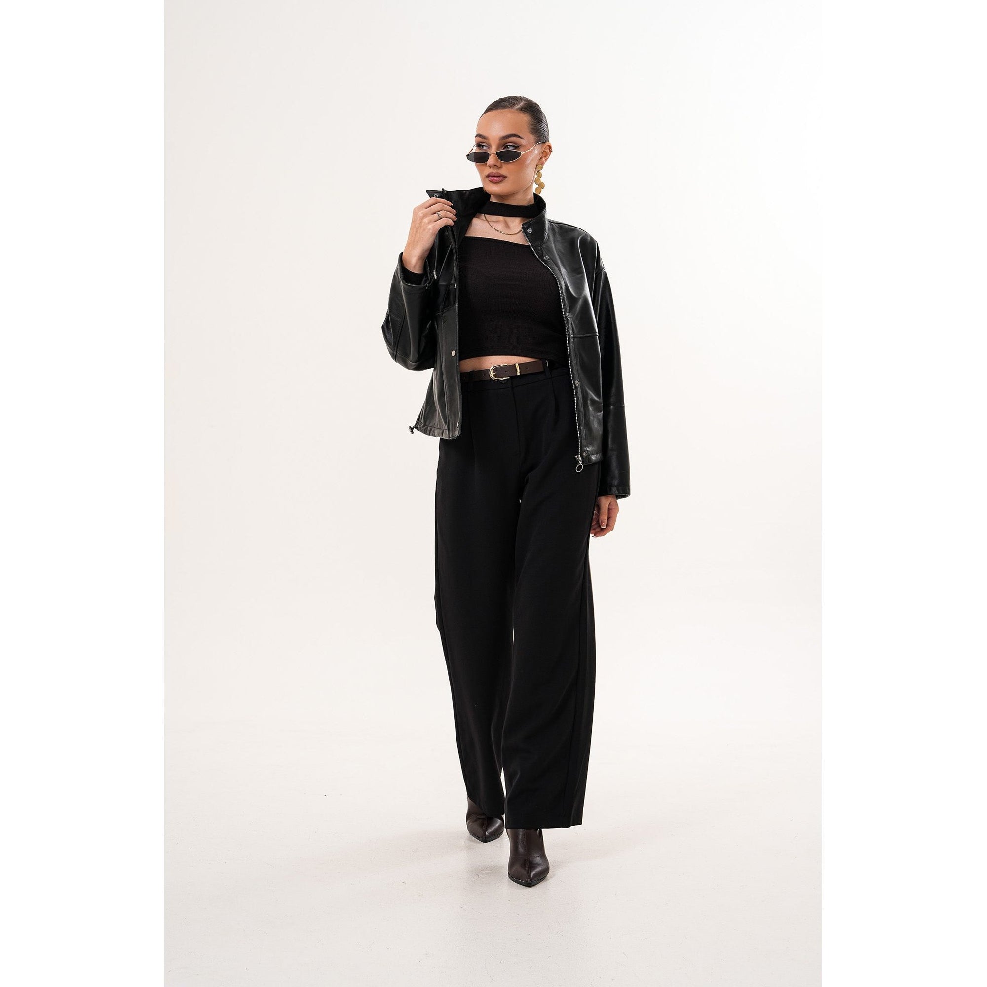 Vinci The Vesper Black Leather Women Jacket