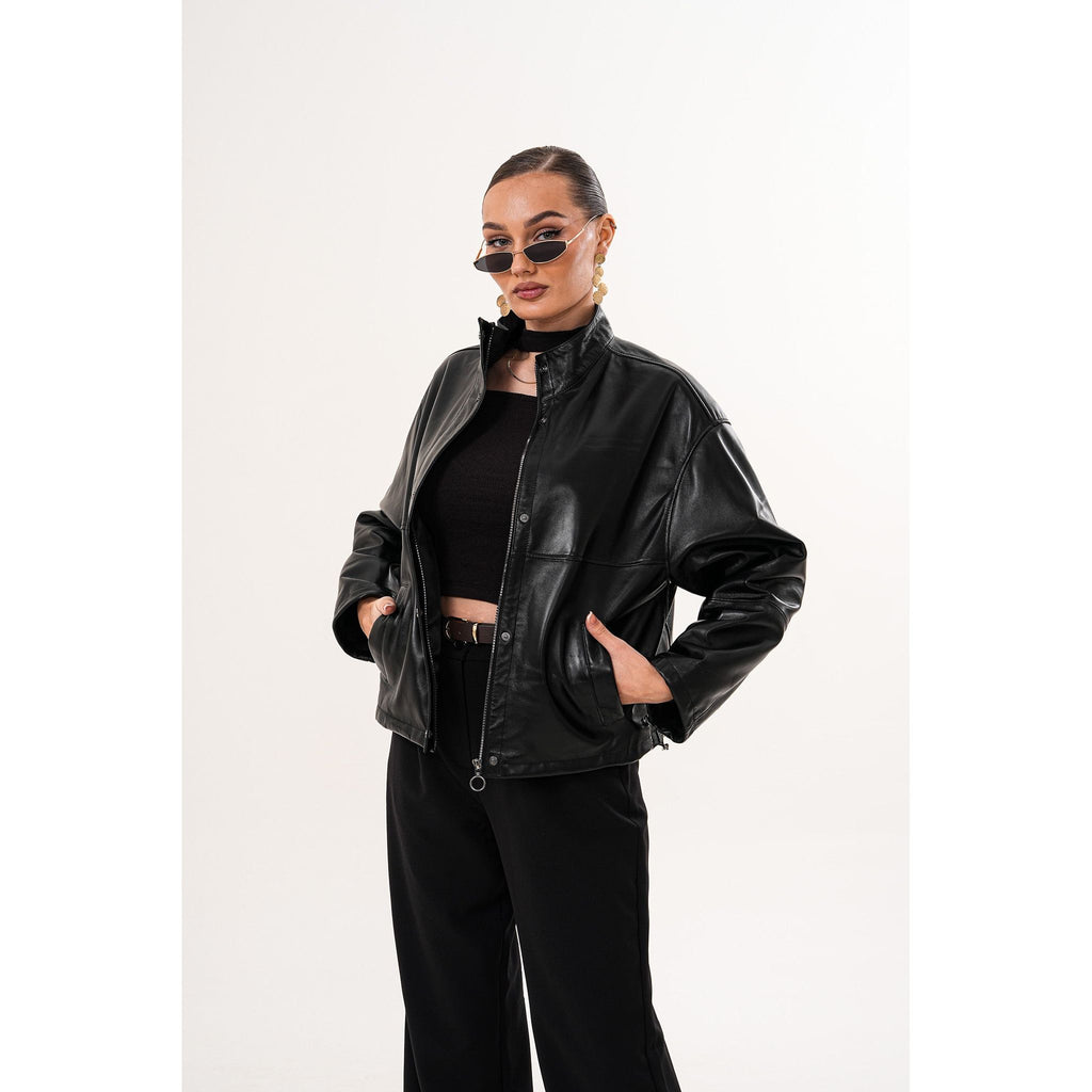 Vinci The Vesper Black Leather Women Jacket