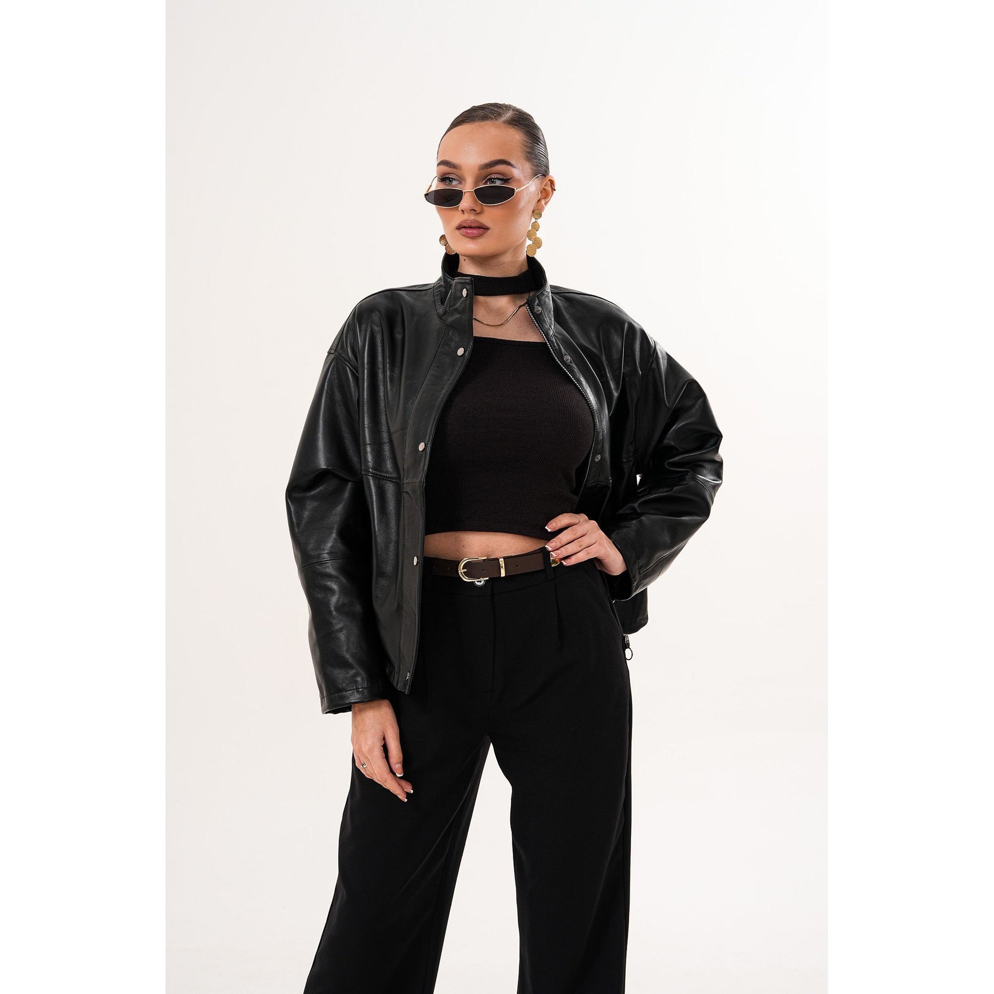 Vinci The Vesper Black Leather Women Jacket