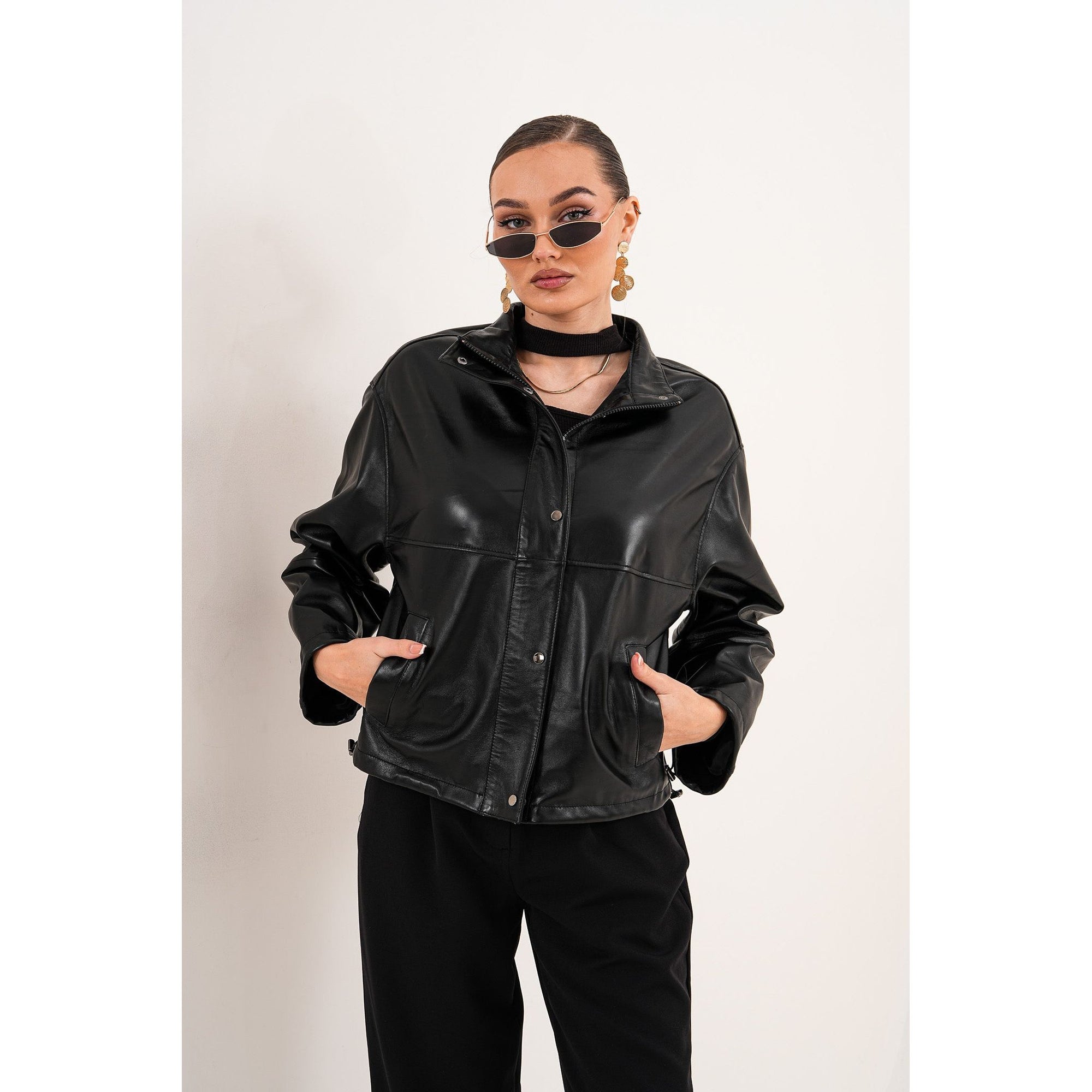 Vinci The Vesper Black Leather Women Jacket
