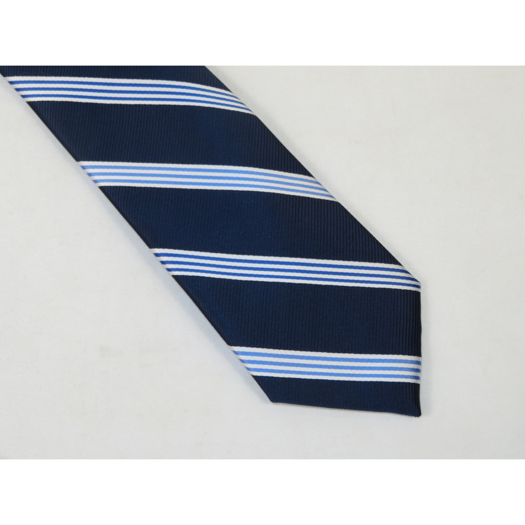 Men's IZOD Tie Classic Woven Silky Feel #IZ-1 Navy Blue Stripe