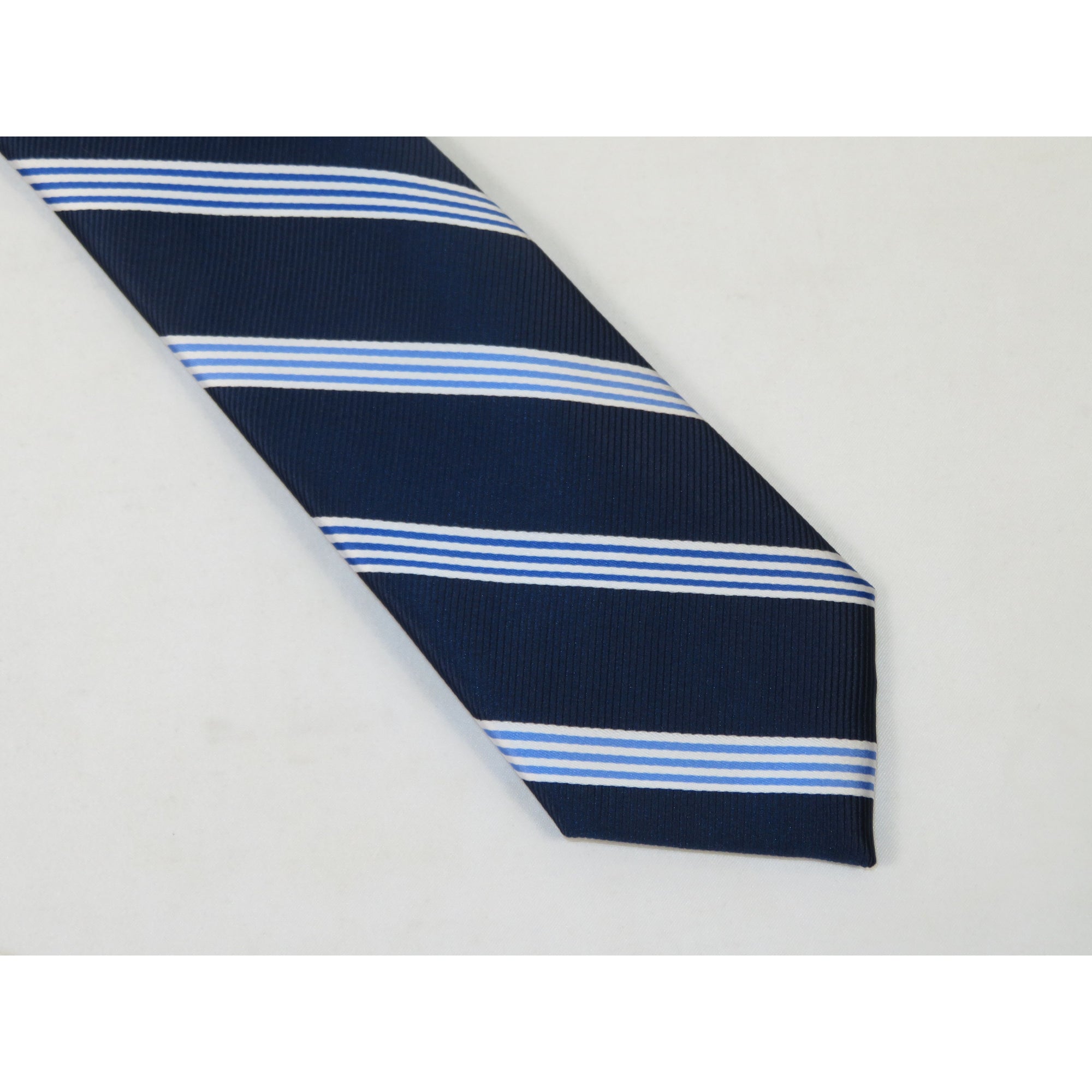 Men's IZOD Tie Classic Woven Silky Feel #IZ-1 Navy Blue Stripe