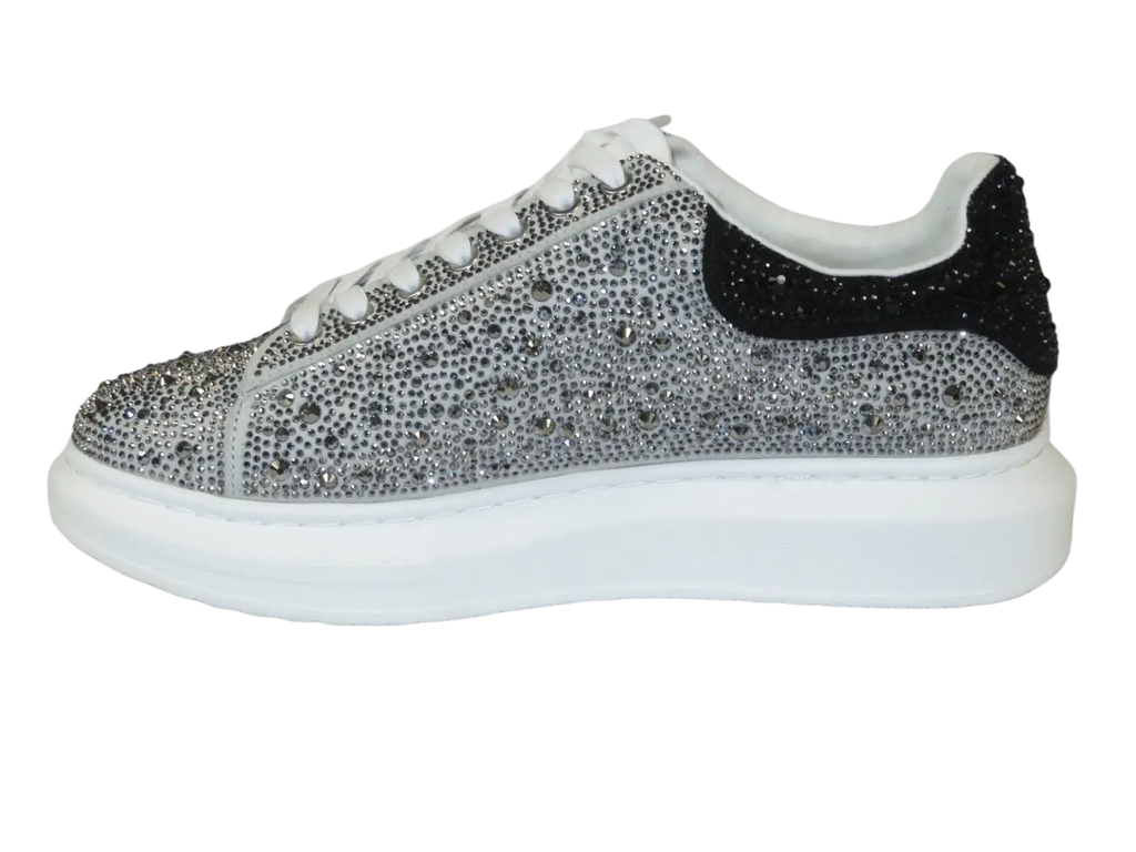 Men's Dressy Sneaker Shoes STEVE MADDEN Micro Suede Stones Icebox Silver