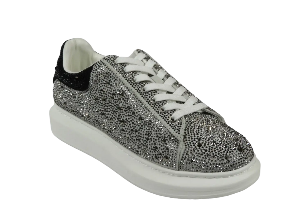 Men's Dressy Sneaker Shoes STEVE MADDEN Micro Suede Stones Icebox Silver