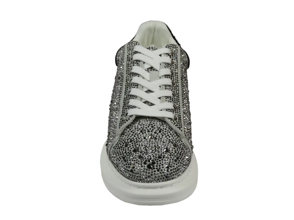 Men's Dressy Sneaker Shoes STEVE MADDEN Micro Suede Stones Icebox Silver