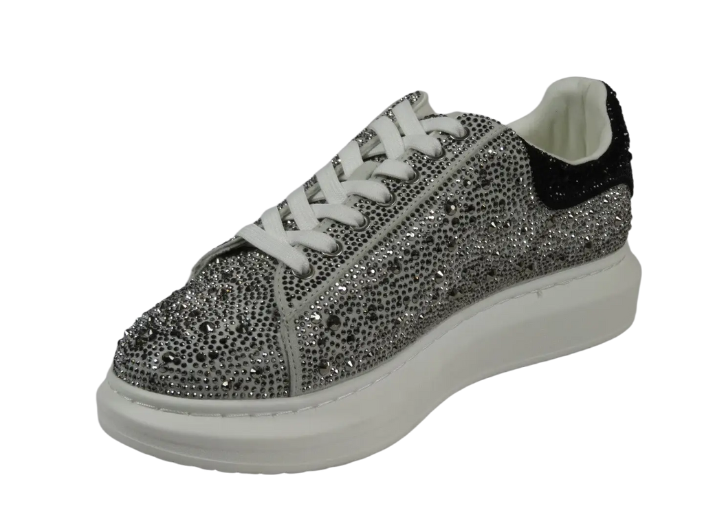 Men's Dressy Sneaker Shoes STEVE MADDEN Micro Suede Stones Icebox Silver