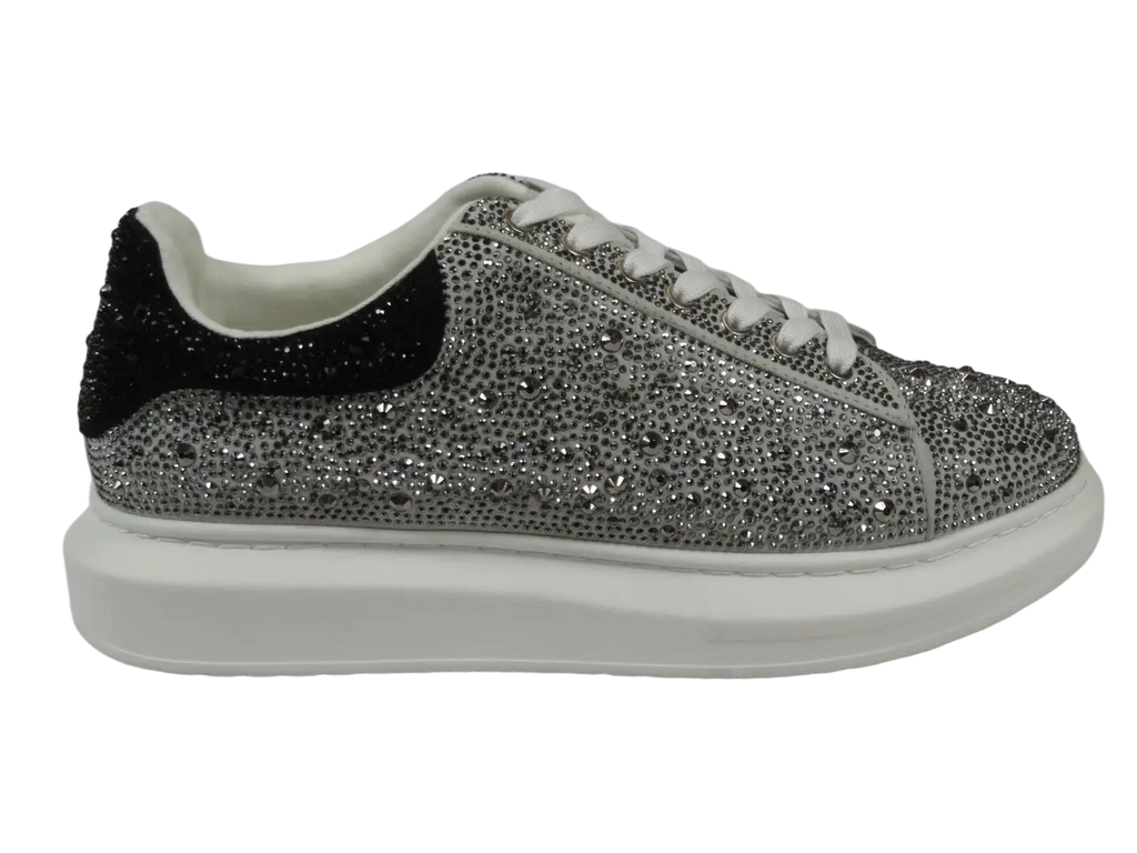 Men's Dressy Sneaker Shoes STEVE MADDEN Micro Suede Stones Icebox Silver