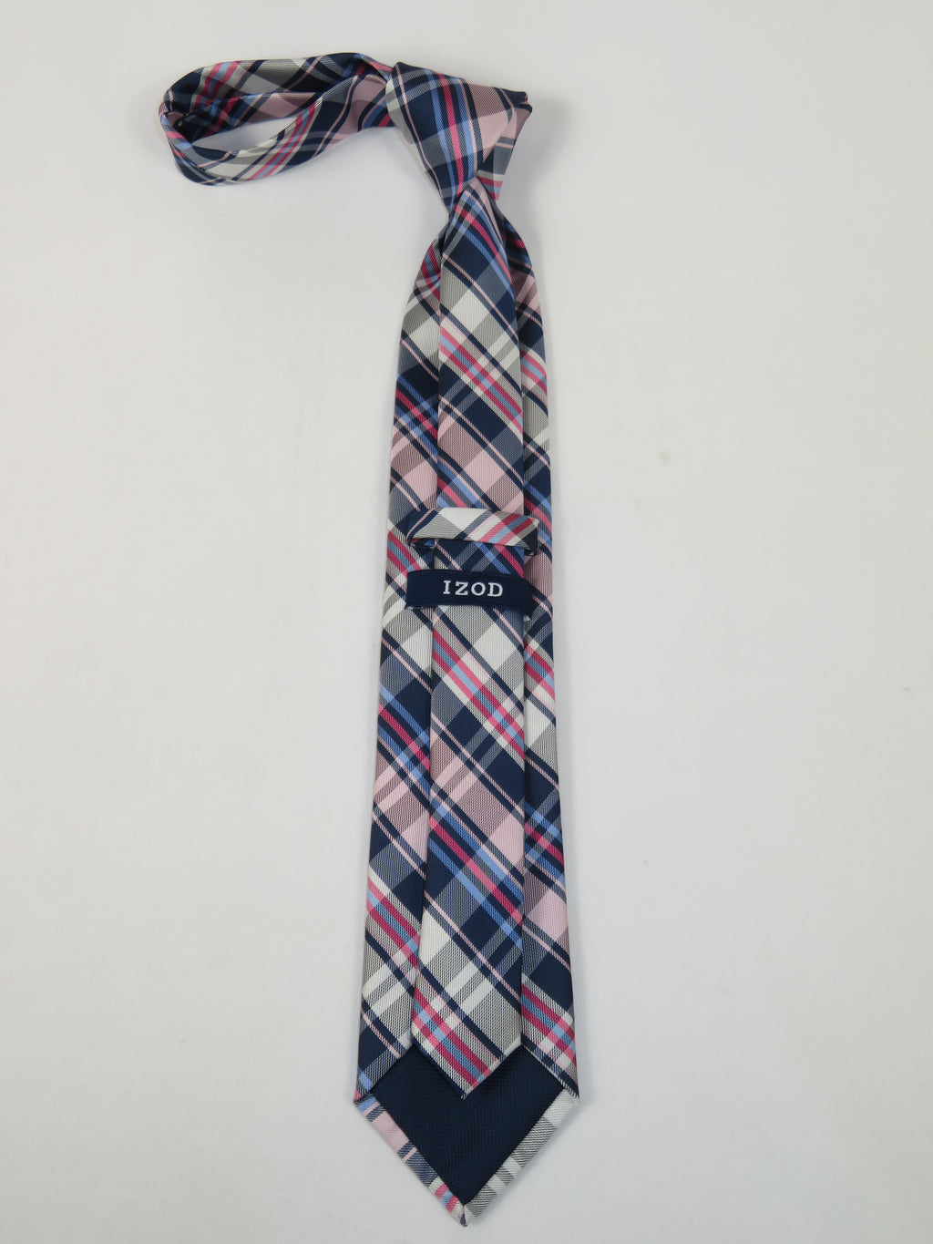 Men's IZOD Tie Classic Woven Silky Feel #Izod-1 Pink Blue English Plaid