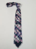 Men's IZOD Tie Classic Woven Silky Feel #Izod-1 Pink Blue English Plaid
