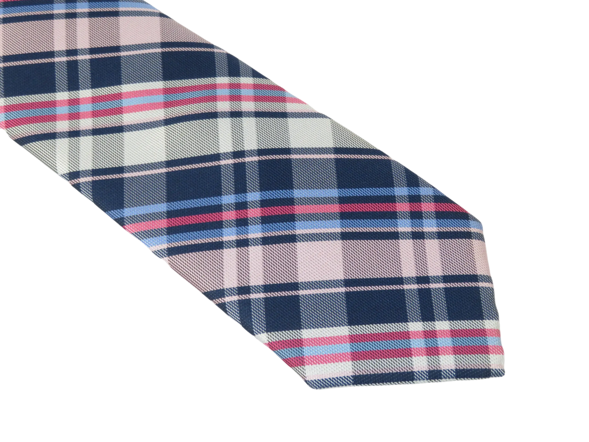 Men's IZOD Tie Classic Woven Silky Feel #Izod-1 Pink Blue English Plaid
