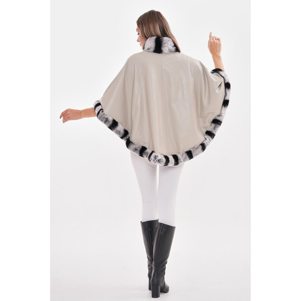 Vinci The Glacier Light Beige Reversible Leather Women Jacket
