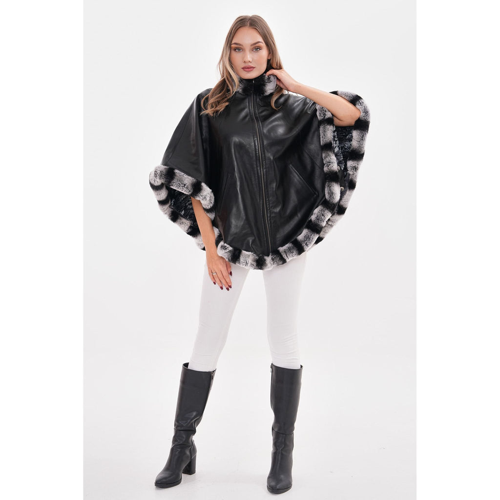 Vinci The Glacier Black Reversible Leather Women Jacket