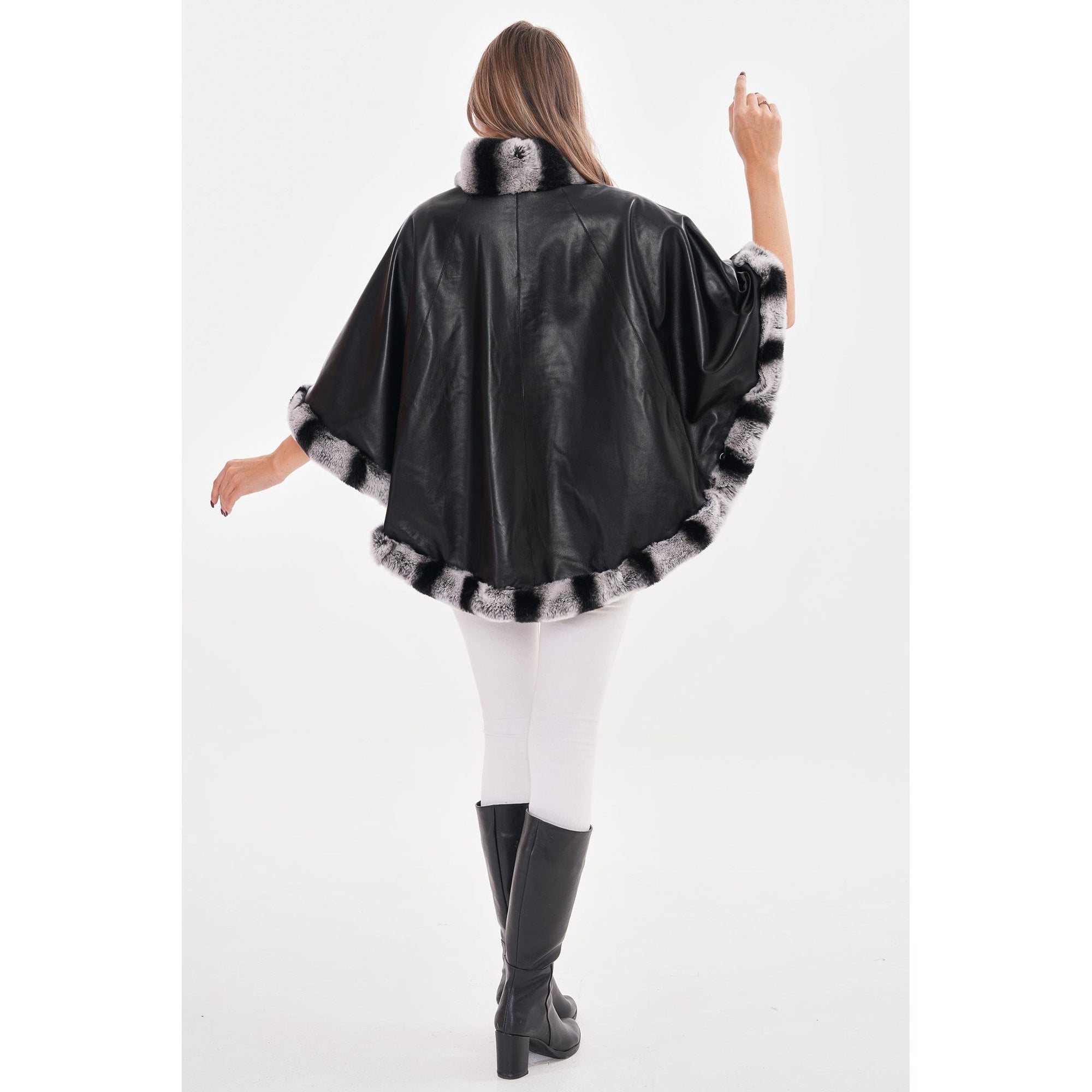 Vinci The Glacier Black Reversible Leather Women Jacket