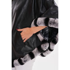 Vinci The Glacier Black Reversible Leather Women Jacket