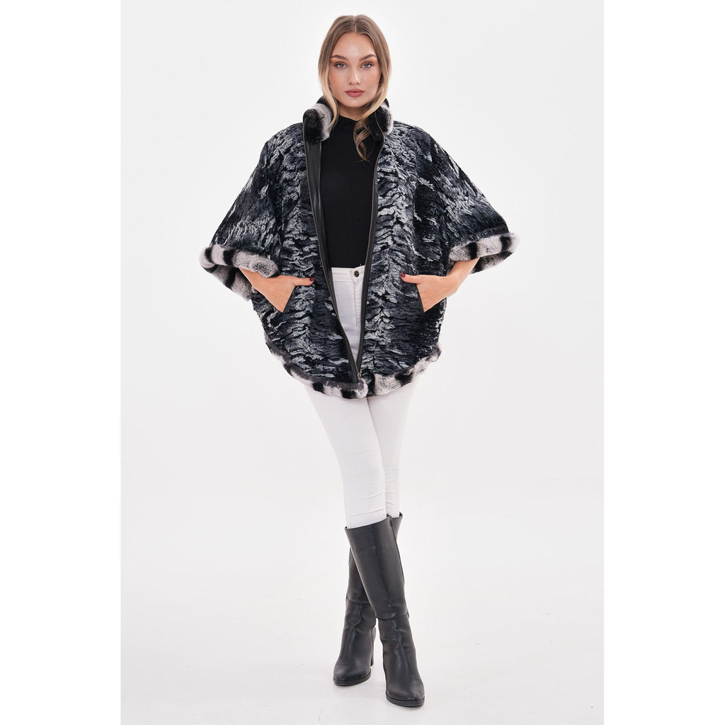 Vinci The Glacier Black Reversible Leather Women Jacket