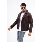 Vinci The Cortina Brown Shearling Leather Men Jacket