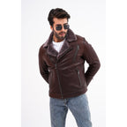 Vinci The Cortina Brown Shearling Leather Men Jacket