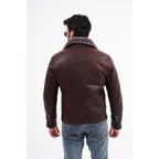 Vinci The Cortina Brown Shearling Leather Men Jacket