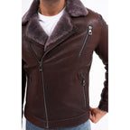 Vinci The Cortina Brown Shearling Leather Men Jacket