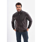 The Ardent Dark Brown Lambskin Men Leather Jacket