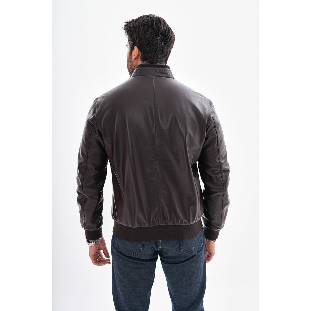 The Ardent Dark Brown Lambskin Men Leather Jacket