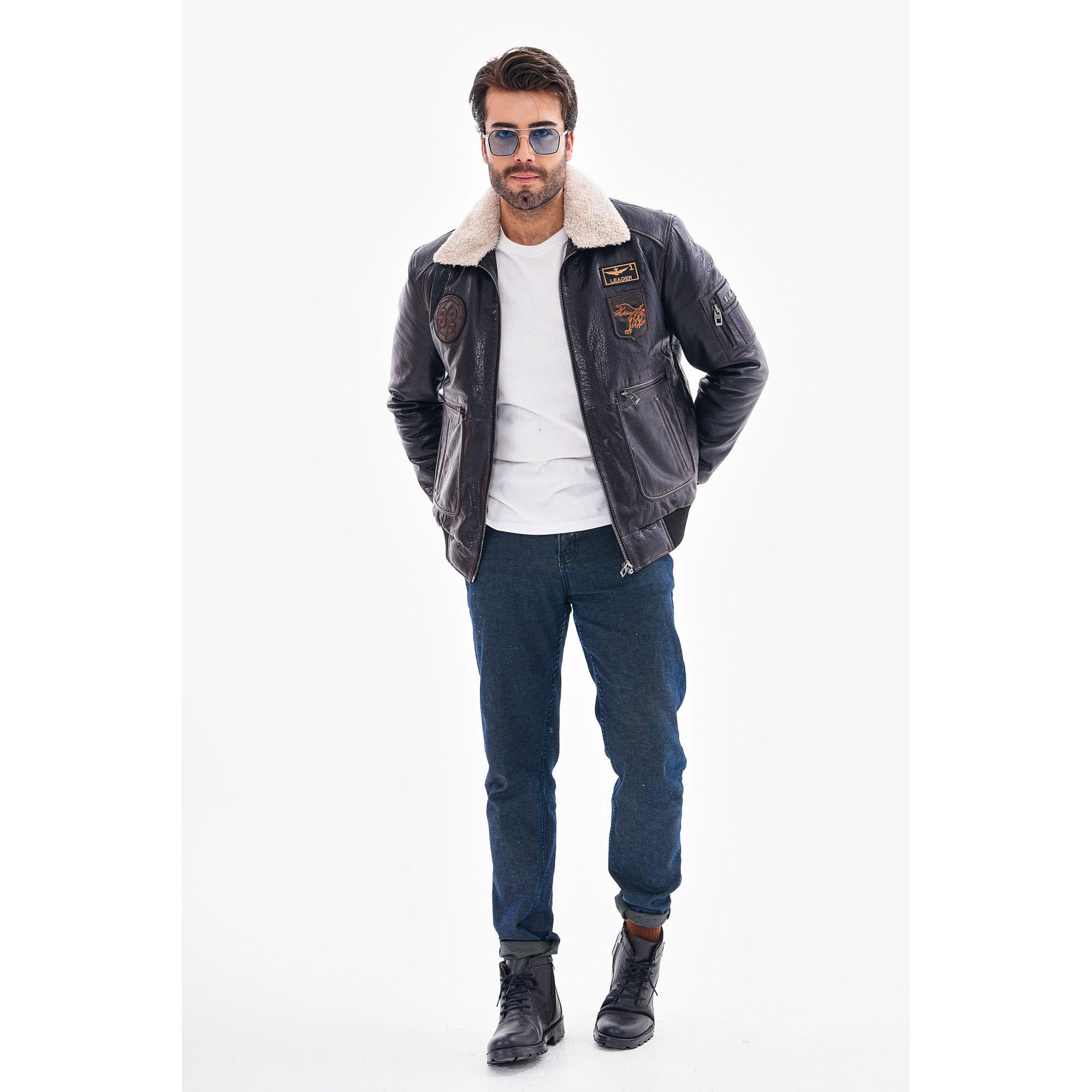 The Northway Navy Blue Lambskin Men Leather Jacket