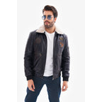 The Northway Navy Blue Lambskin Men Leather Jacket