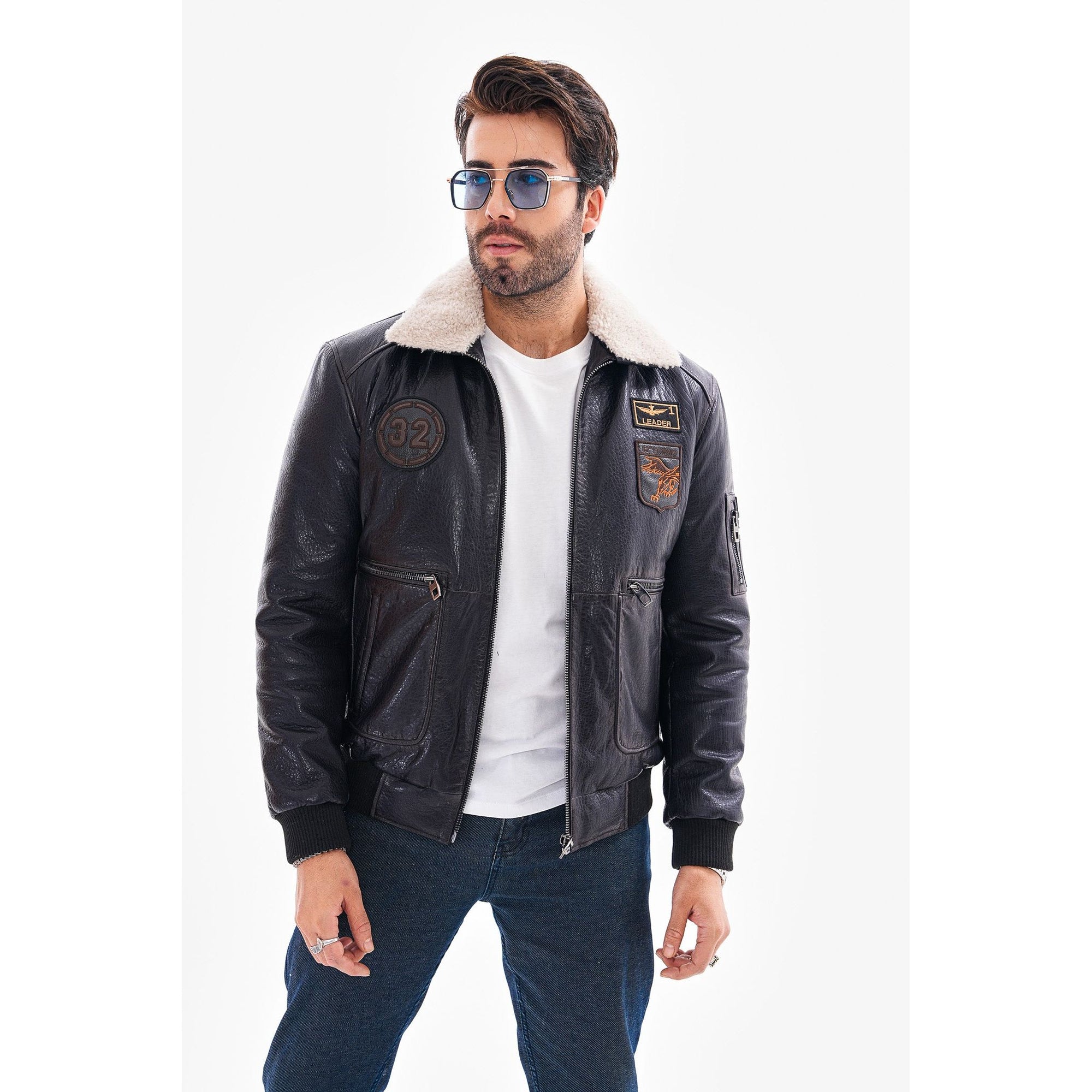 The Northway Navy Blue Lambskin Men Leather Jacket