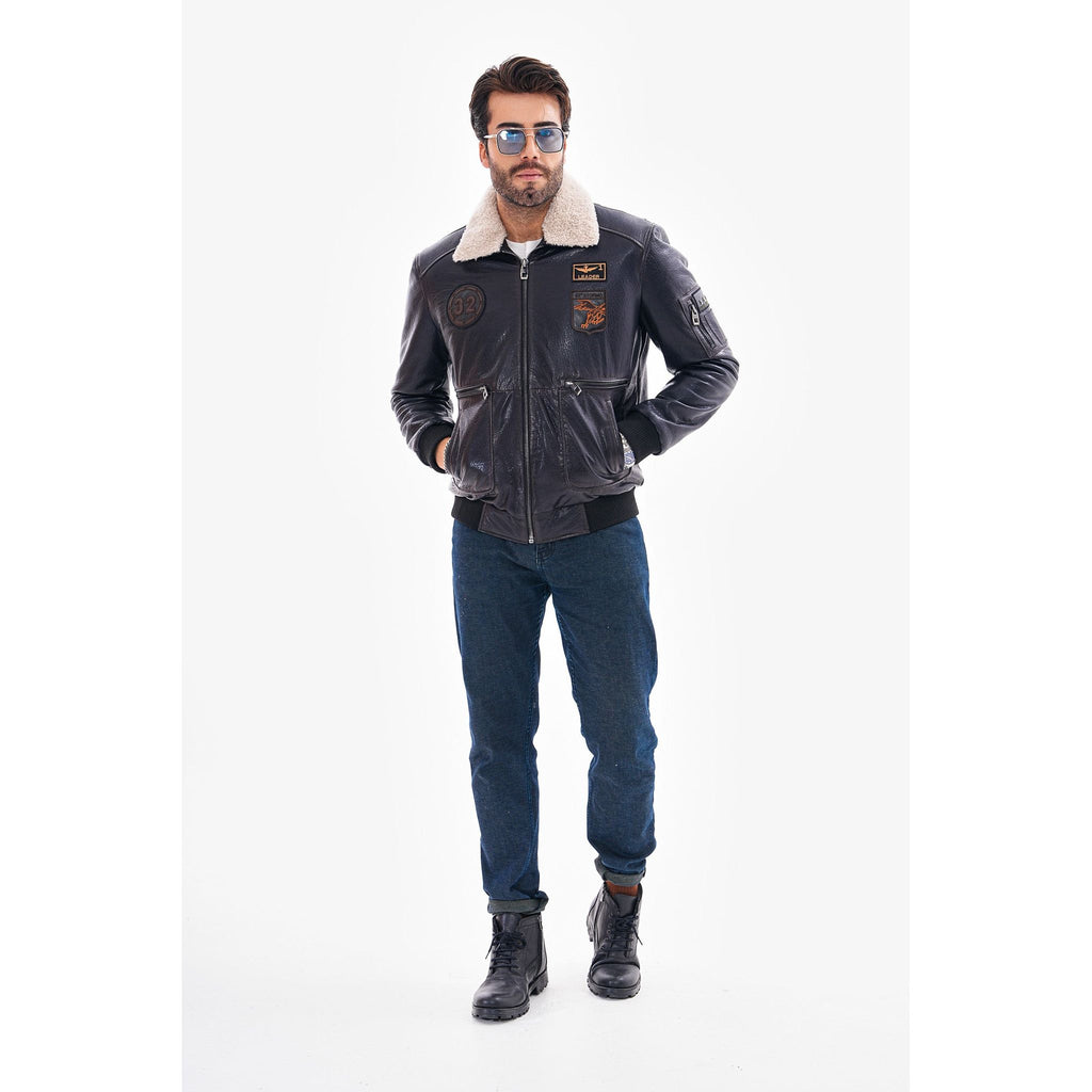 The Northway Navy Blue Lambskin Men Leather Jacket