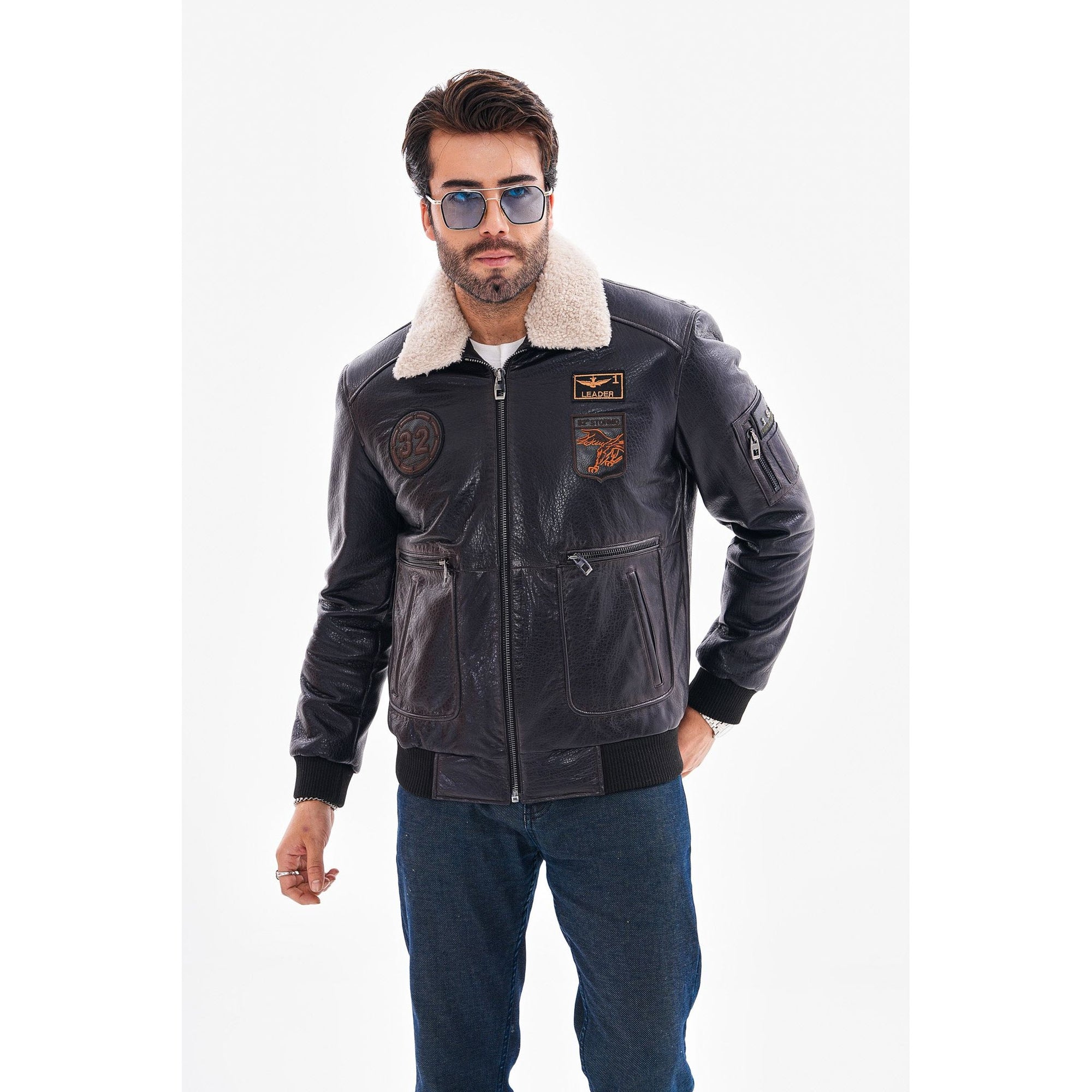 The Northway Navy Blue Lambskin Men Leather Jacket