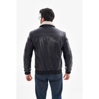 The Northway Navy Blue Lambskin Men Leather Jacket