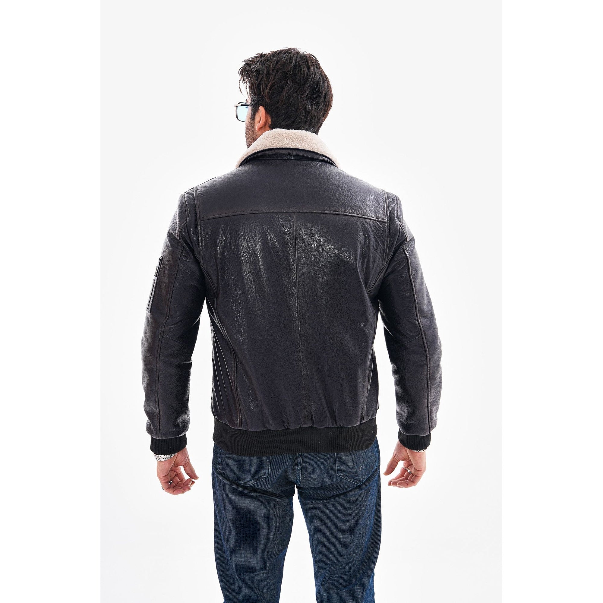 The Northway Navy Blue Lambskin Men Leather Jacket
