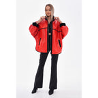 Vinci The Rebel Reversible Shearling Red Leather Women Jacket