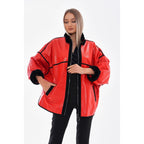 Vinci The Rebel Reversible Shearling Red Leather Women Jacket
