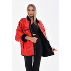 Vinci The Rebel Reversible Shearling Red Leather Women Jacket