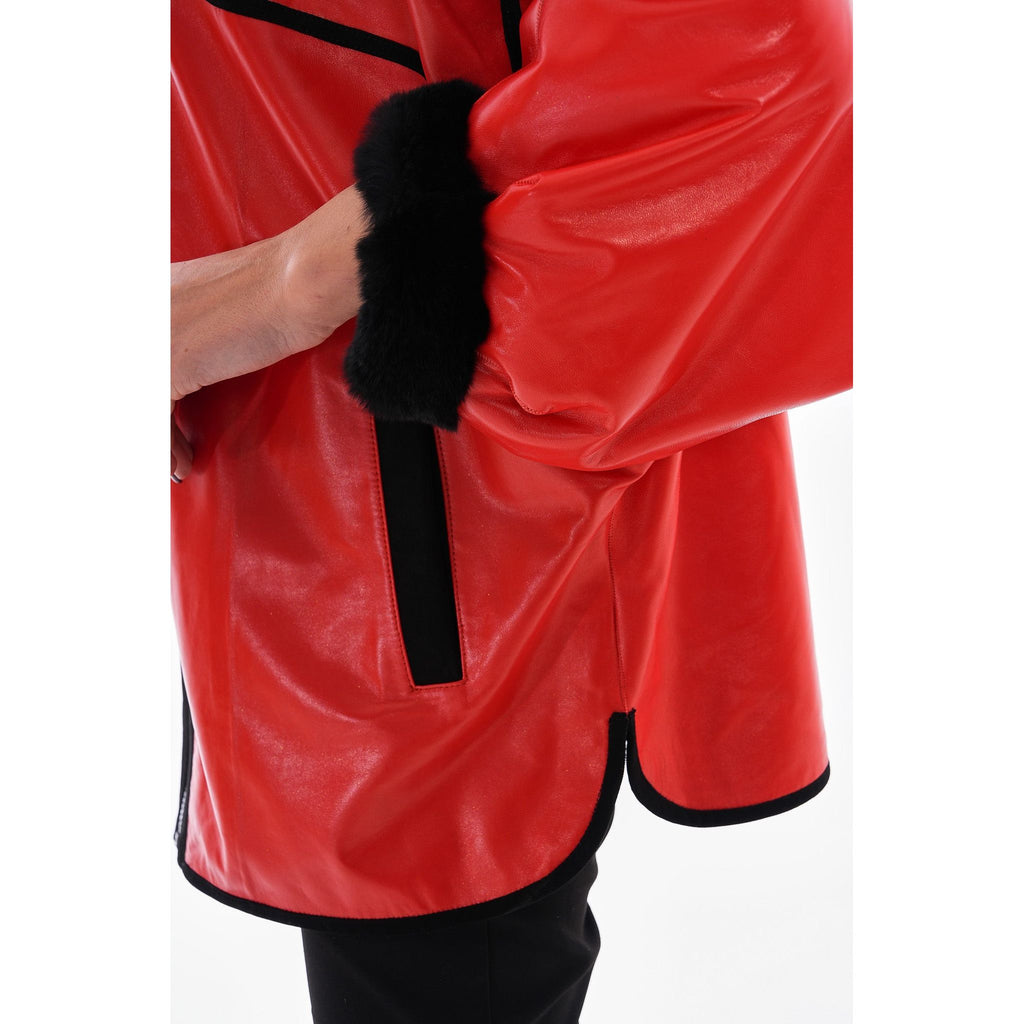 Vinci The Rebel Reversible Shearling Red Leather Women Jacket
