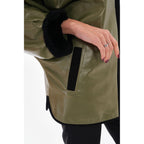 Vinci The Rebel Reversible Shearling Olive Green Leather Women Jacket