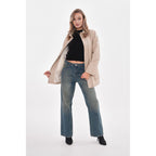 The Lioara Cream Leather Women Jacket