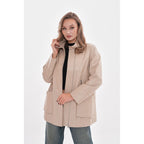 The Lioara Cream Leather Women Jacket